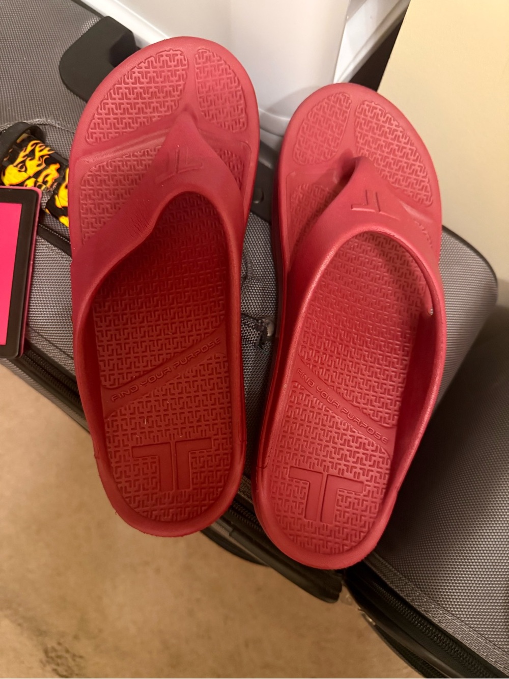 Women's Red Slip-On Comfort Sandals